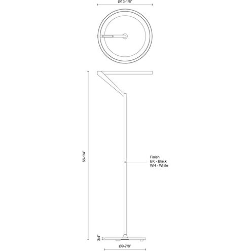 Roda 66.25 inch 25 watt White Floor Lamp Portable Light