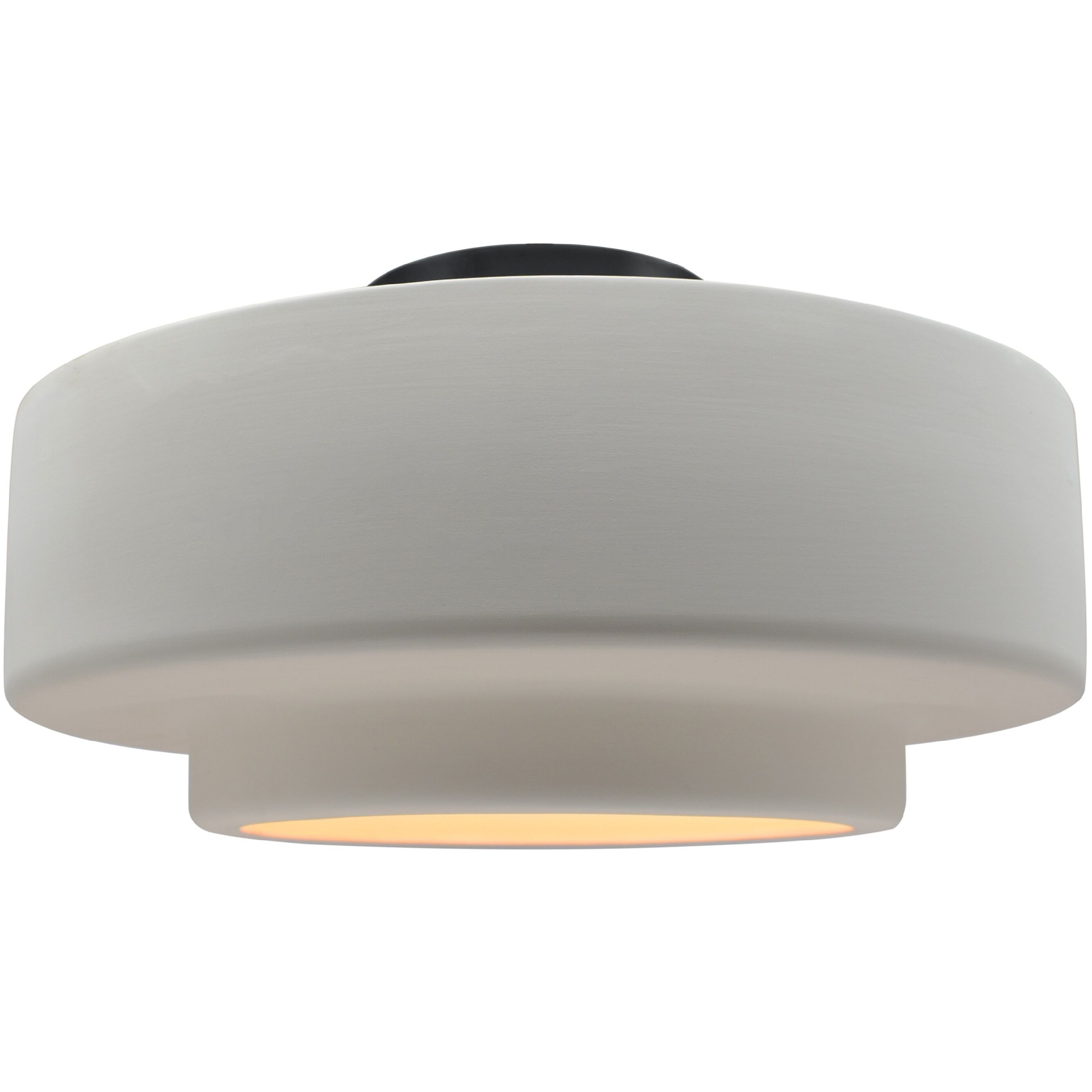 Radiance Collection - Tier 1 Light 16.5 inch Bisque and Matte Black Semi-Flush Ceiling Light in Replaceable Bulb, 16.5W x 8H, Form+Finish+Function