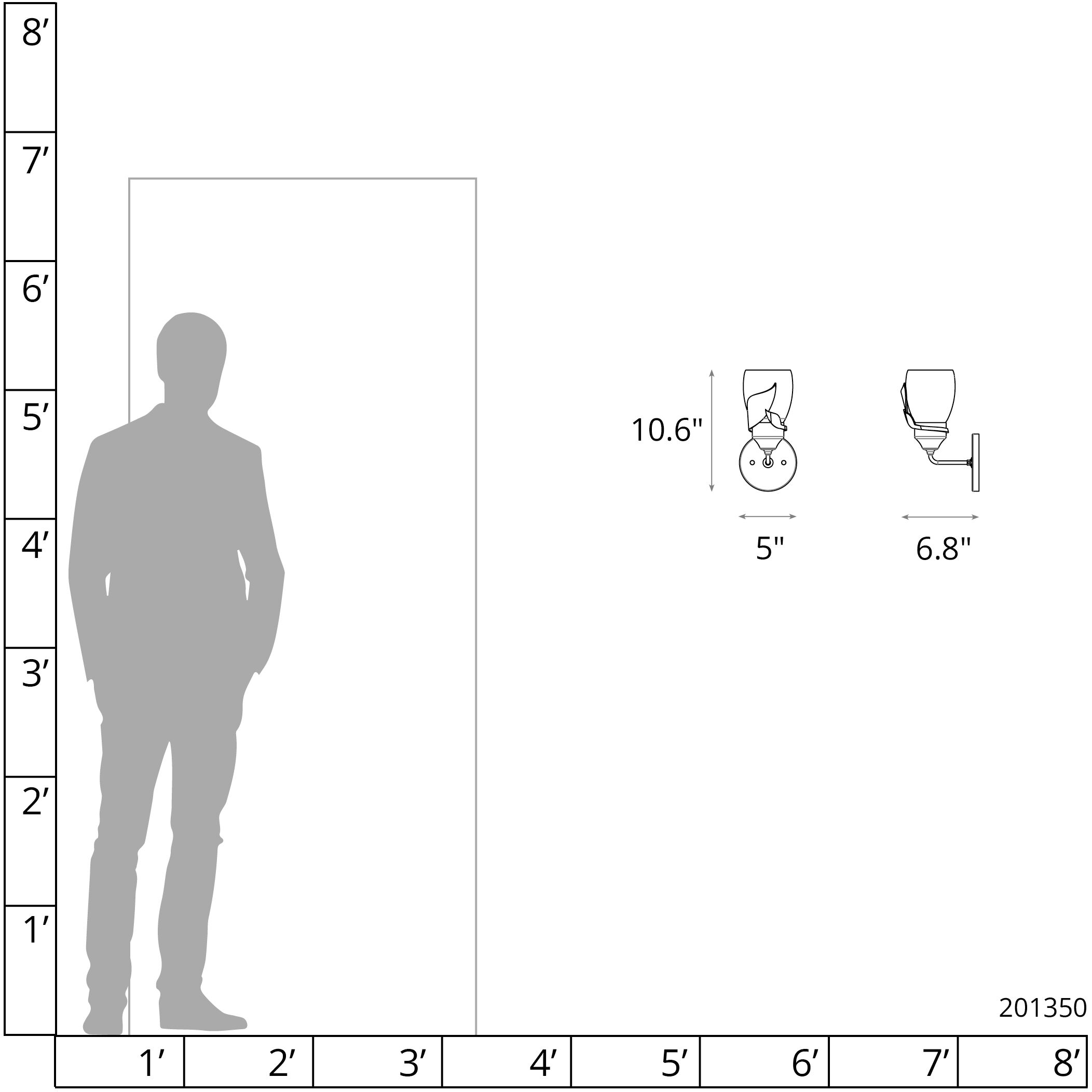 Lapas 1 Light 6.8 inch Vintage Platinum Bath Sconce Wall Light in Opal