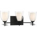 Elowen 3 Light 21.75 inch Dark Matte Black Vanity Wall Light