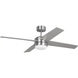 Loni 52 inch Brushed Steel with American Walnut/Blade Silver Ceiling Fan