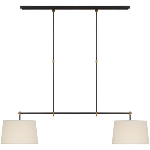 Thomas O'Brien Bryant LED 48 inch Bronze and Hand-Rubbed Antique Brass Billiard Ceiling Light, Medium