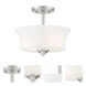 Bronson 2 Light 12 inch Brushed Nickel Semi-Flush Ceiling Light
