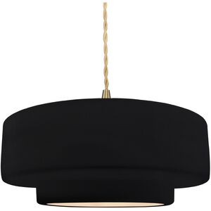 Radiance LED 14.5 inch Gloss Black and Matte White and Brushed Brass Pendant Ceiling Light