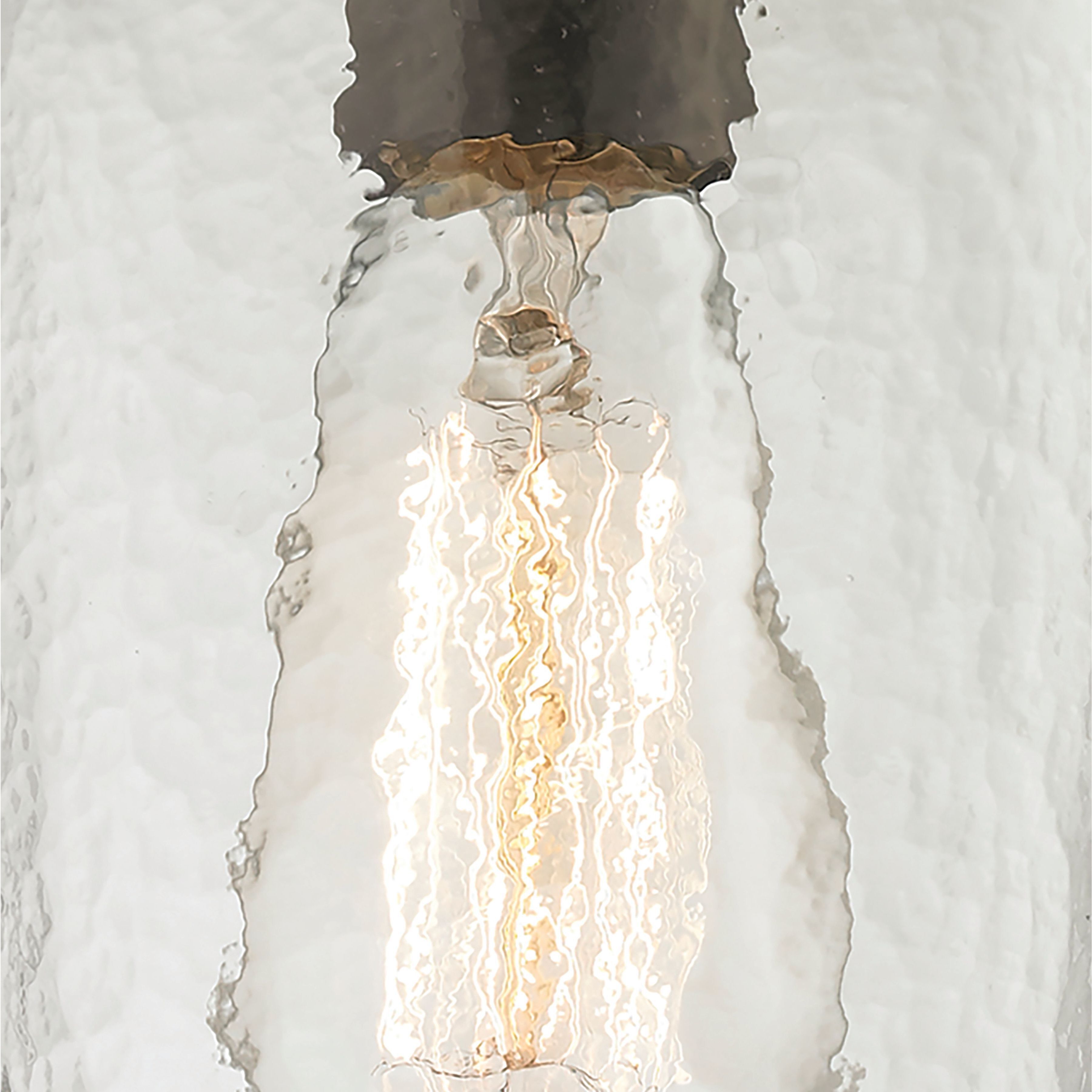 Hammered Glass 1 Light 5 inch Oil Rubbed Bronze Mini Pendant Ceiling Light in Clear Hammered Glass