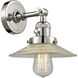 Franklin Restoration Halophane 1 Light 9 inch Polished Nickel Sconce Wall Light in Clear Halophane Glass, Franklin Restoration