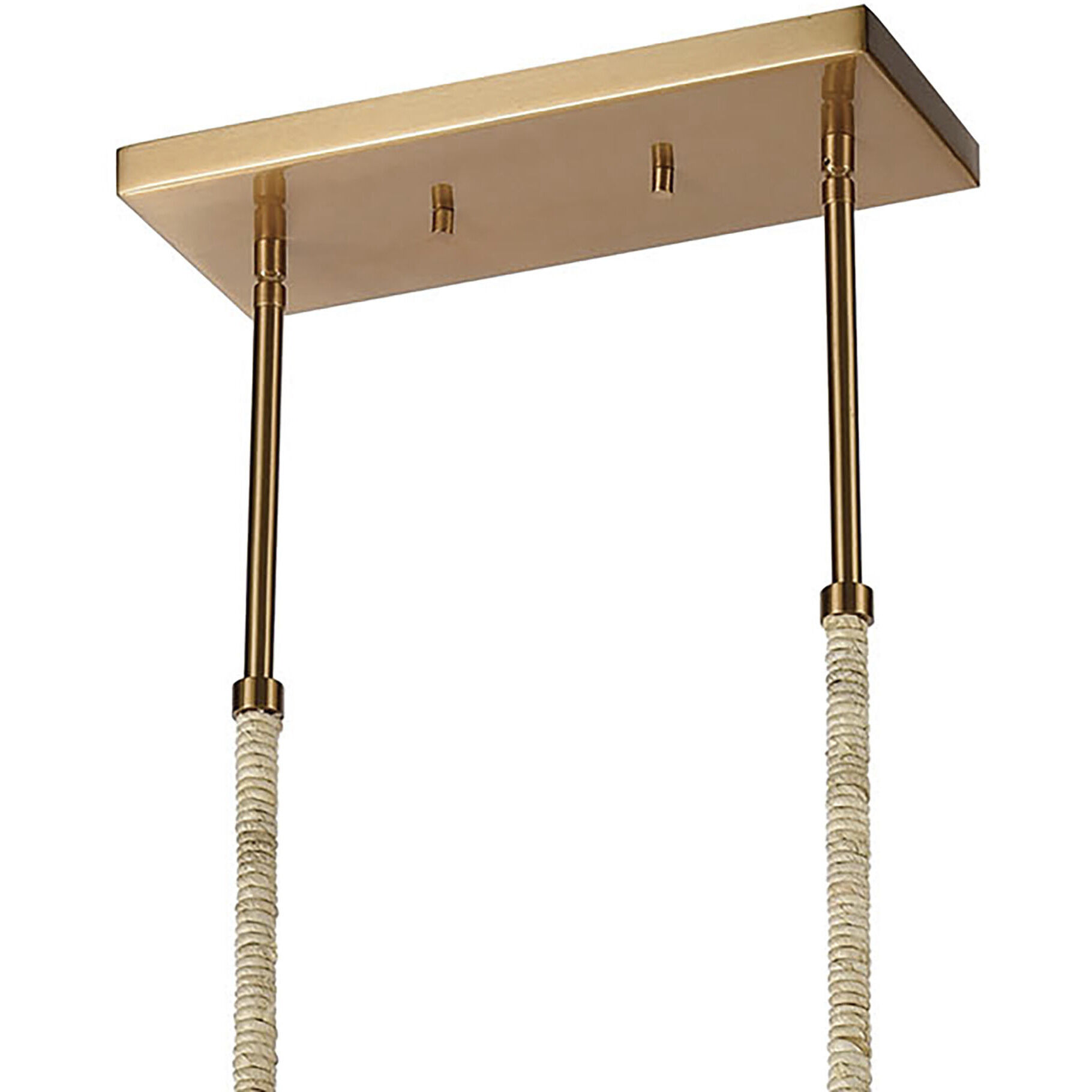 Abaca 5 Light 40 inch Satin Brass Linear Chandelier Ceiling Light