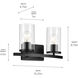 Crosby 2 Light 15.25 inch Black Bath Light Wall Light