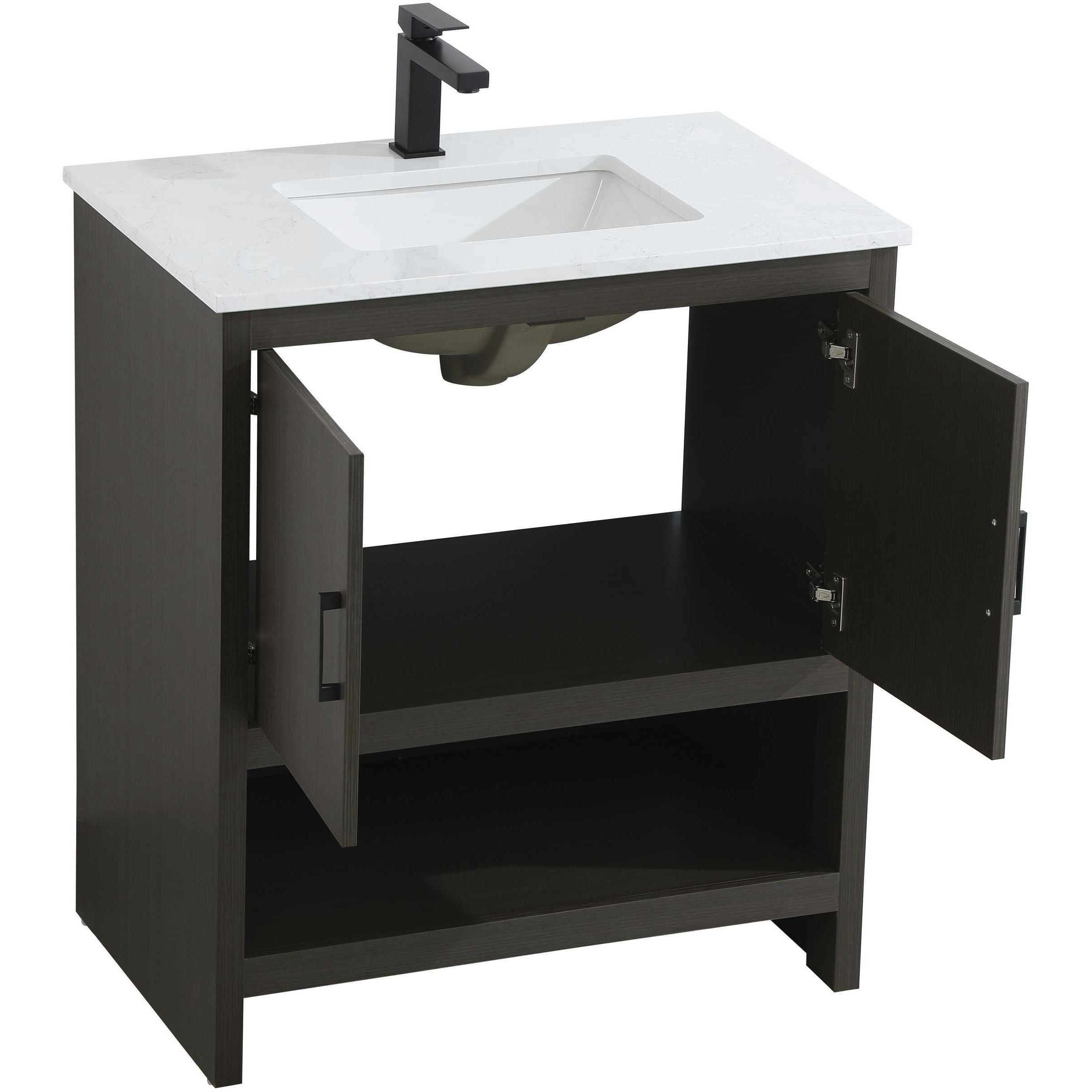 Ira 30 X 34 inch Mocha Brown Bathroom Vanity Cabinet