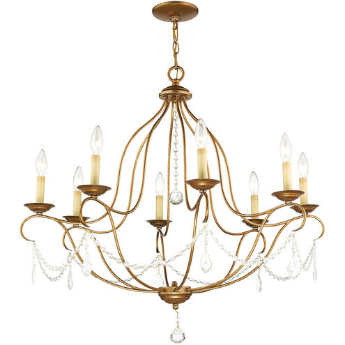 Chesterfield 8 Light 32 inch Antique Gold Leaf Chandelier Ceiling Light