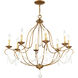 Chesterfield 8 Light 32 inch Antique Gold Leaf Chandelier Ceiling Light