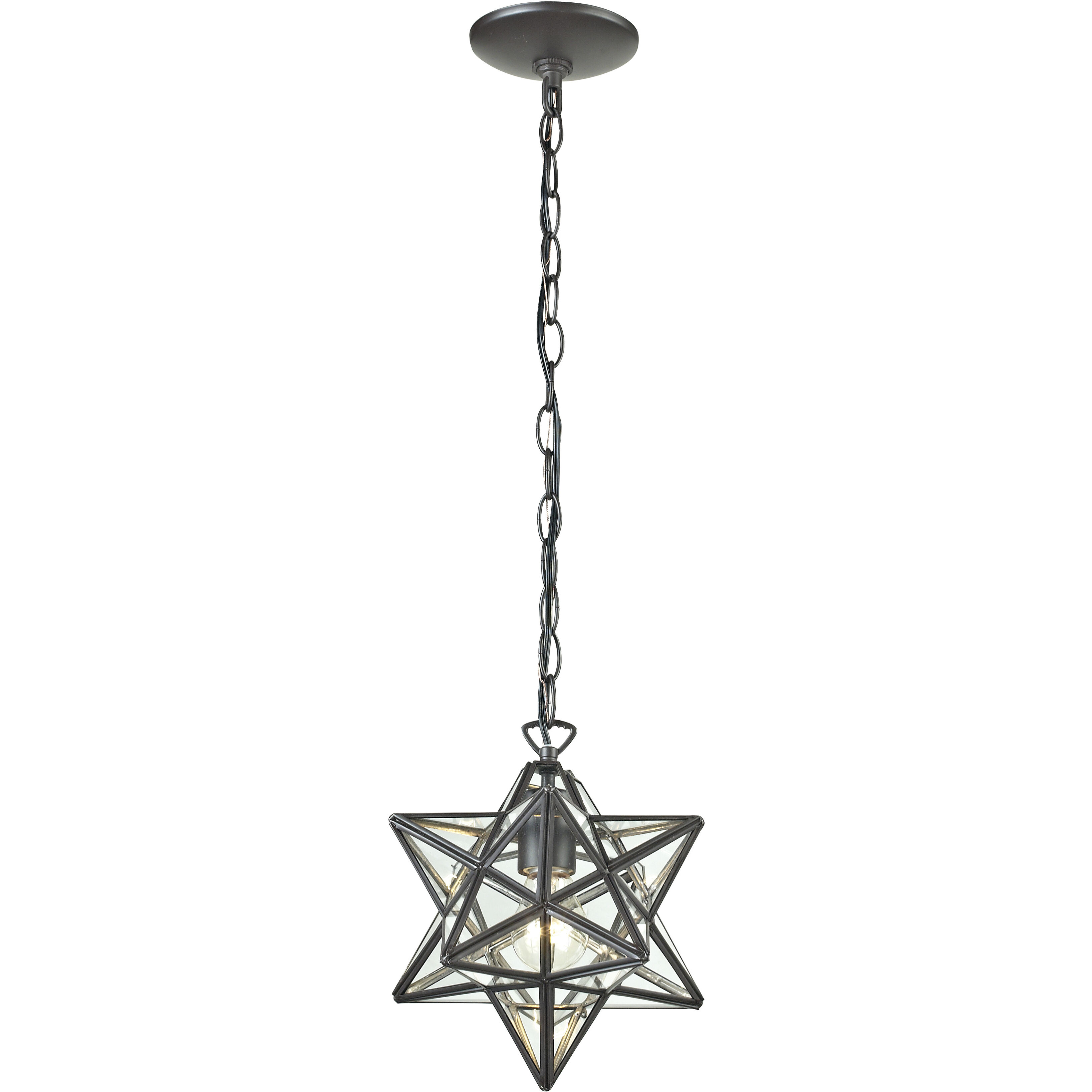 Moravian Star 1 Light 12 inch Oil Rubbed Bronze Mini Pendant Ceiling Light