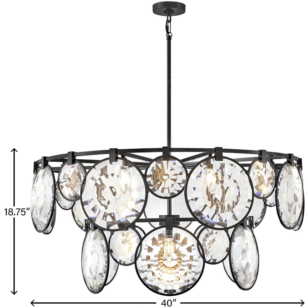Nala LED 40 inch Black Chandelier Ceiling Light
