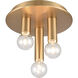 Pepper 3 Light 8 inch Brushed Gold Flush Mount Ceiling Light