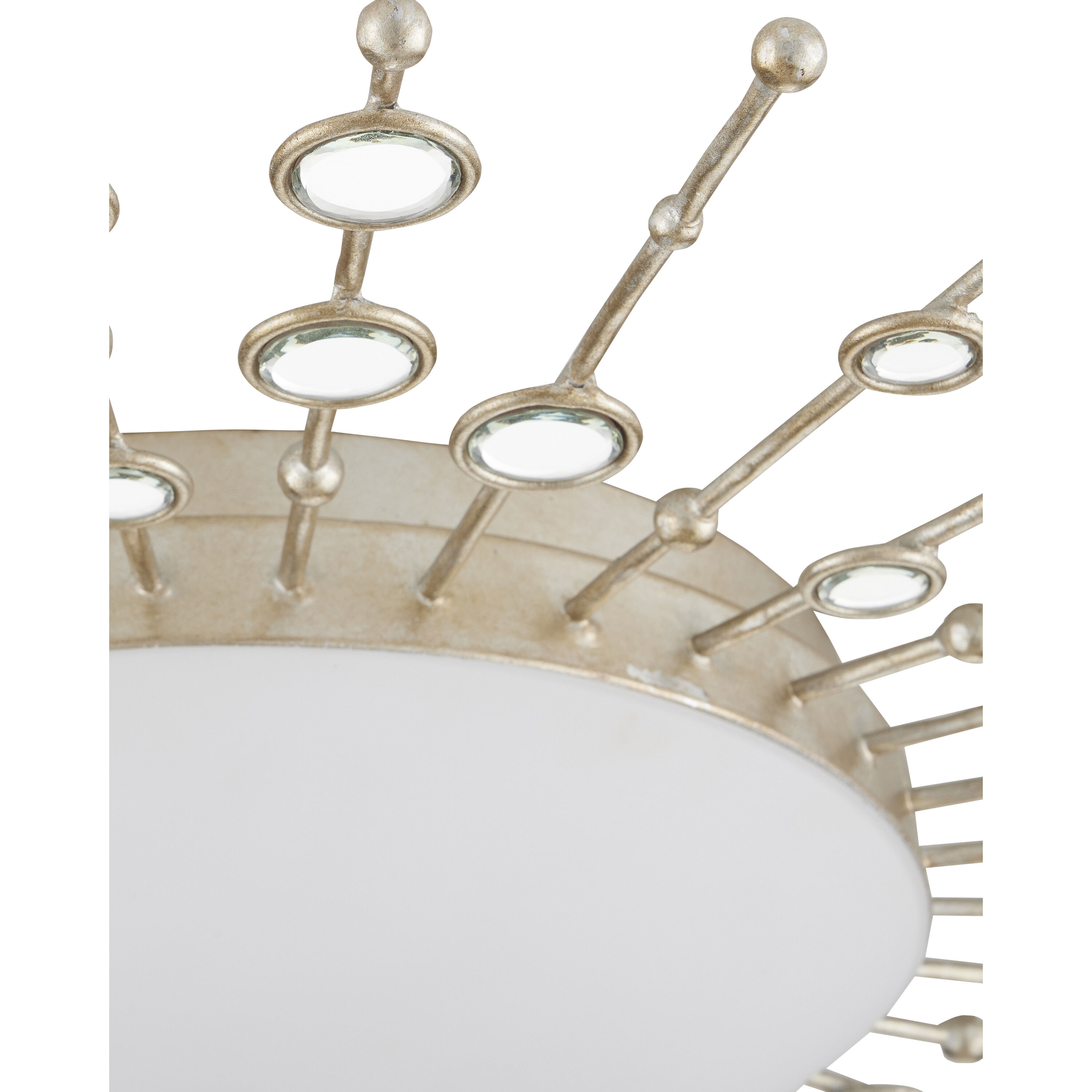 Planisphere 1 Light 28 inch Silver Leaf Flush Mount Ceiling Light