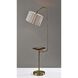 Caldwell 62 inch 100.00 watt Antique Brass and Natural Wood Shelf Floor Lamp Portable Light