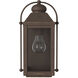 Heritage Anchorage Outdoor Wall Mount Lantern in Light Oiled Bronze, Non-LED, Small