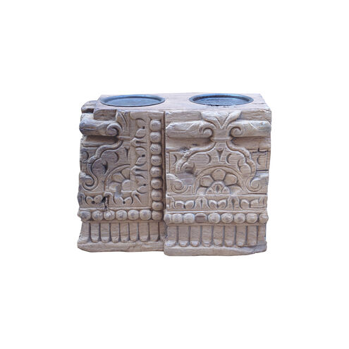 Antique Carved 7.9 X 5.5 inch Candle Holder