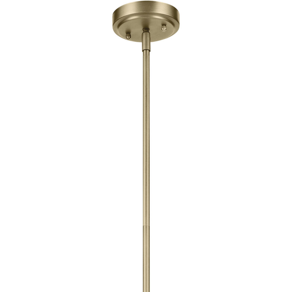 Everly 1 Light Natural Brass Pendant Ceiling Light in Clear Seeded