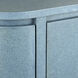 Briallen Lacquered Blue Linen/Natural Oak/Polished Nickel Demi-Lune Cabinet