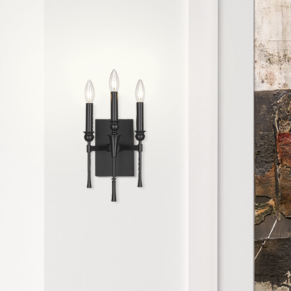 Landon 3 Light 7.5 inch Matte Black Wall Sconce Wall Light