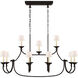 Chapman & Myers Flemish 11 Light 51.25 inch Aged Iron Linear Pendant Ceiling Light in Linen, Large