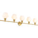 Gene 5 Light 47 inch Brass Wall sconce Wall Light