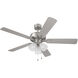 Stellant 52 inch Brushed Nickel with Reversible Silver/Pearl Gray Blades Indoor/Covered Outdoor Ceiling Fan