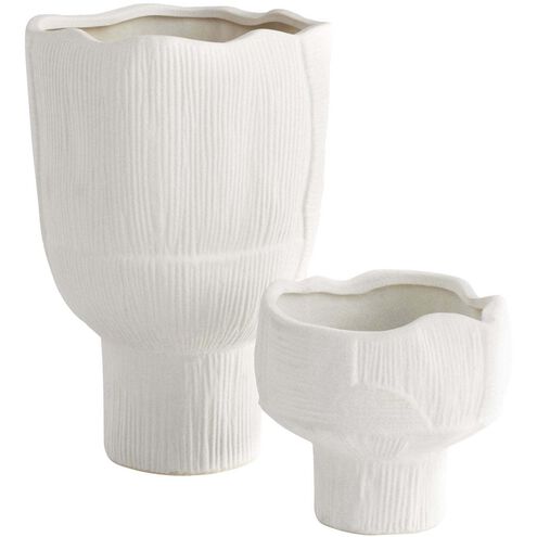 Astreae White Pedestal Bowl, Large