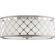 Mingle LED 14 inch Brushed Nickel Flush Mount Ceiling Light, Summer Linen, Etched Parchment Glass