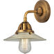 Nouveau 2 Halophane 1 Light 9 inch Brushed Brass Sconce Wall Light in Clear Halophane Glass