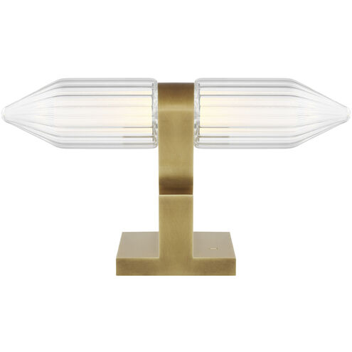 Avroko Langston 7.9 inch 7.2 watt Plated Brass Table Lamp Portable Light, Integrated LED