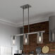 Clarion 3 Light 30 inch Black Chrome Linear Chandelier Ceiling Light