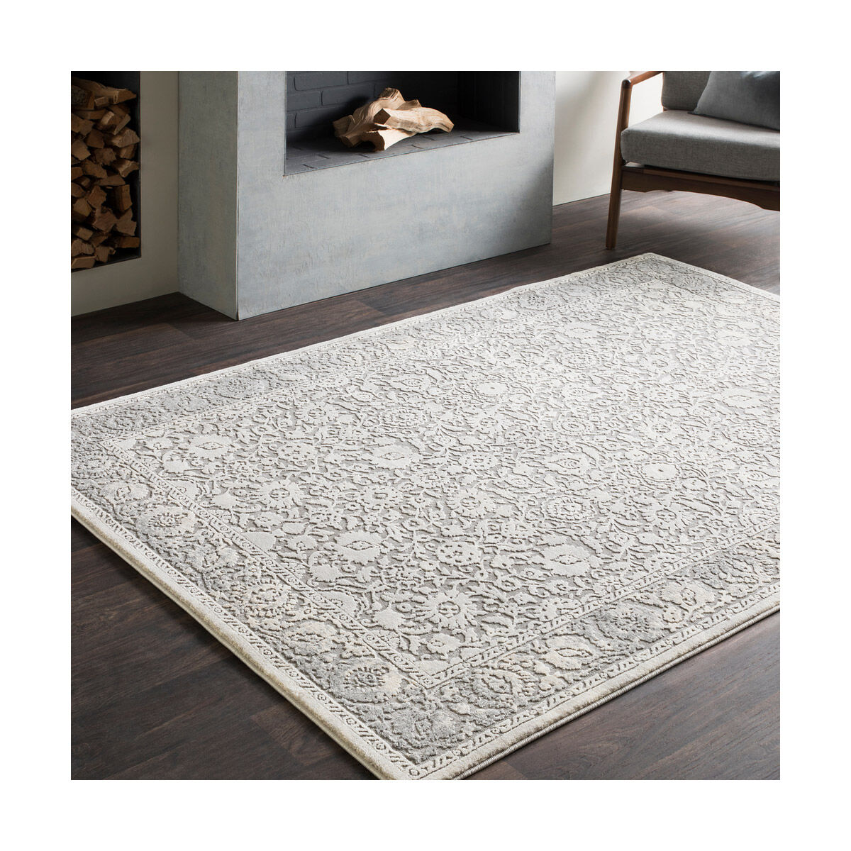 Dido 91 X 63 inch Medium Gray Rug, Rectangle