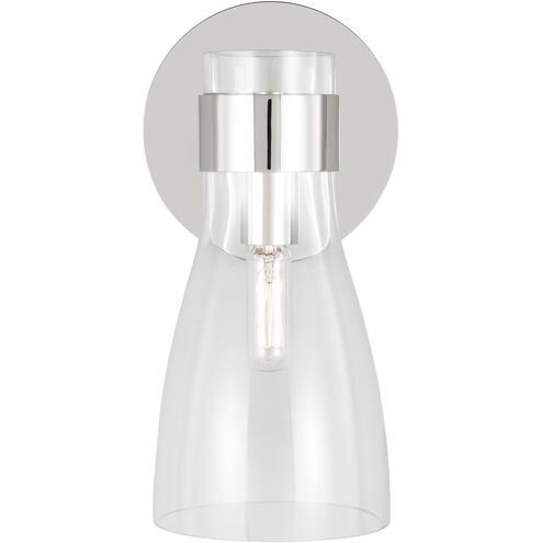 AERIN Moritz 1 Light 5.75 inch Polished Nickel Bath Vanity Wall Sconce Wall Light in Clear Glass