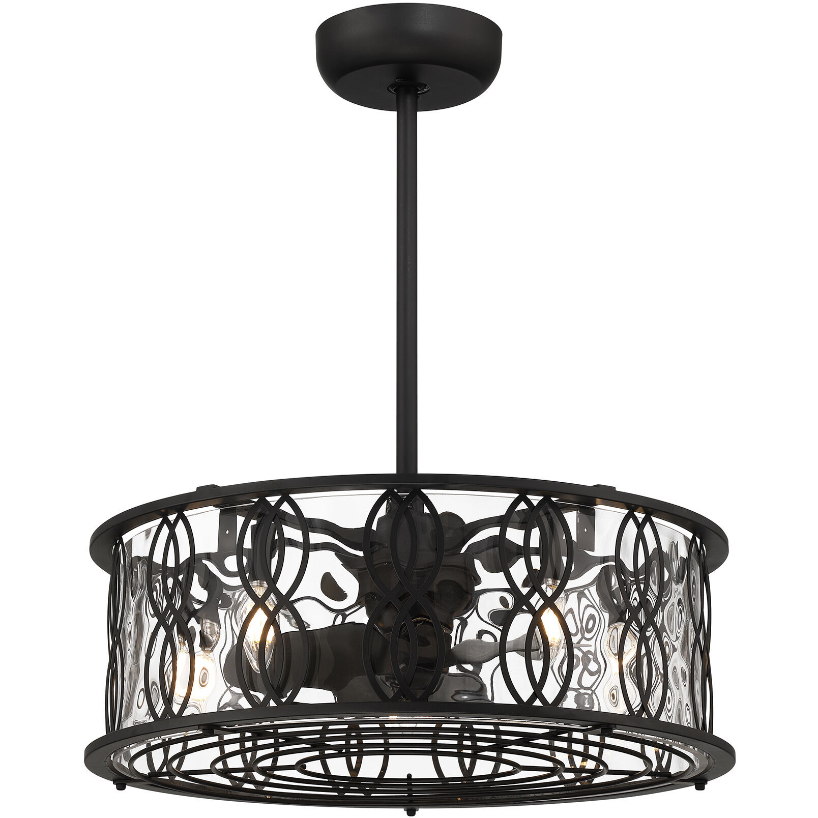 Snowden 14 inch Matte Black with Black Blades Fan D'Lier