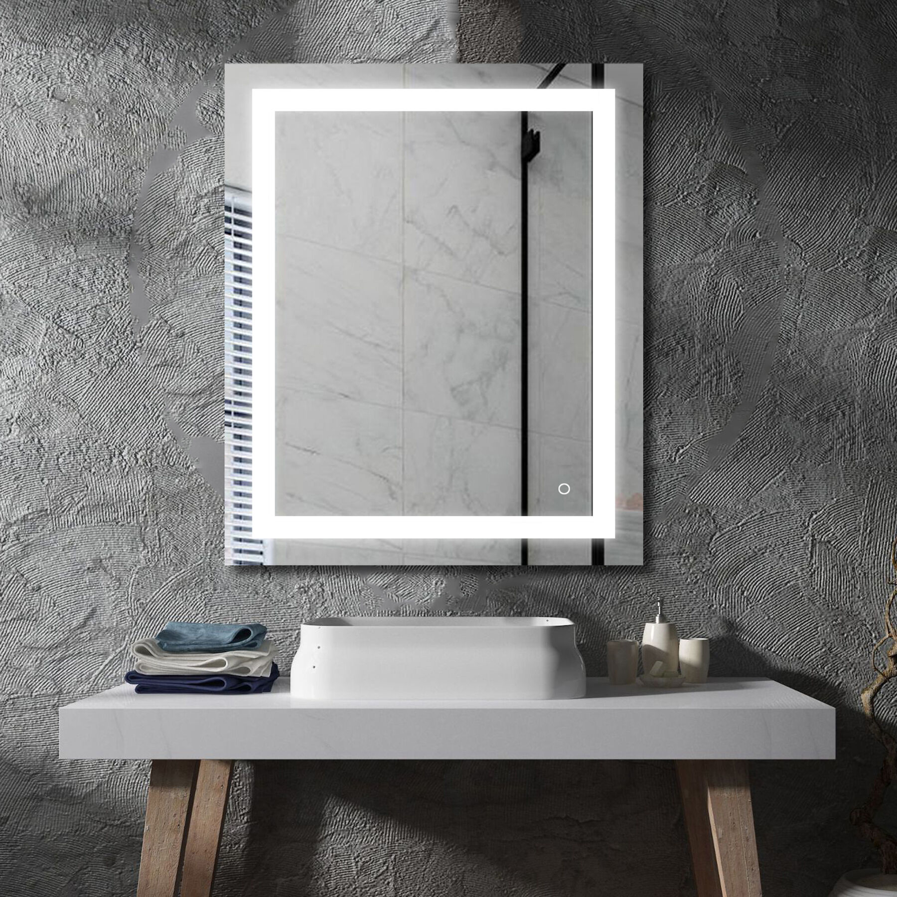 Canada 36 X 30 inch Chrome LED Wall Mirror
