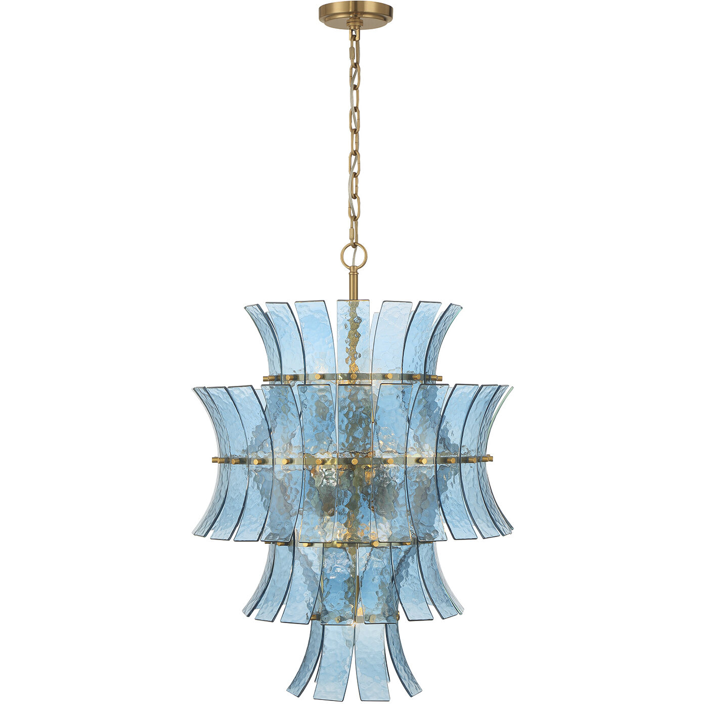 Abigail 13 Light 22.25 inch Aged Brass Chandelier Ceiling Light in Blue