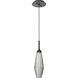 Aalto LED 3.8 inch Matte Black Pendant Ceiling Light in Optic Rib Smoke, 2700K LED