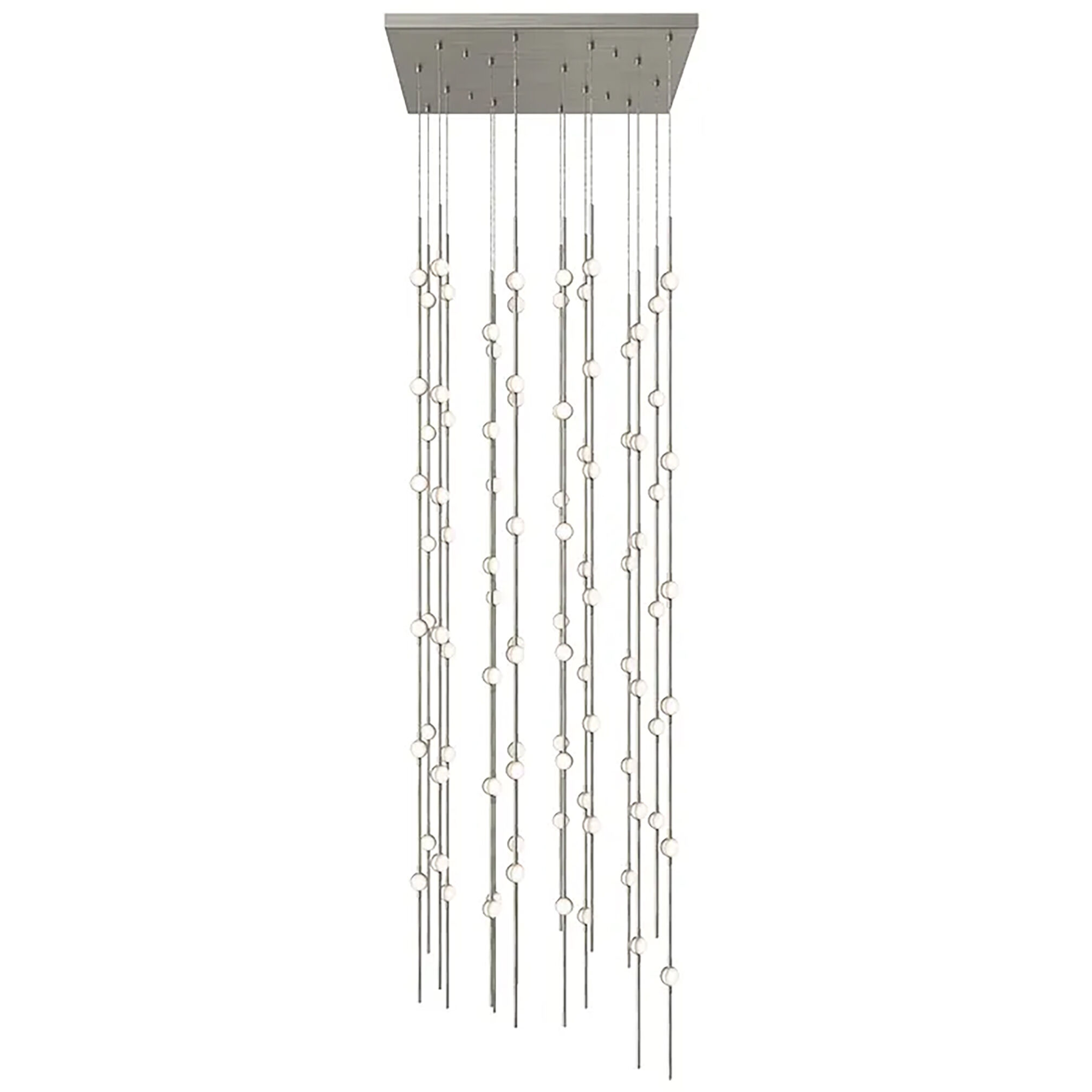 Constellation Andromeda LED 21.5 inch Satin Nickel Chandelier Ceiling Light in 2700K, White Optical Acrylic, 10 FT. Cord