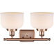 Ballston Large Bell LED 16 inch Antique Copper Bath Vanity Light Wall Light in Matte White Glass