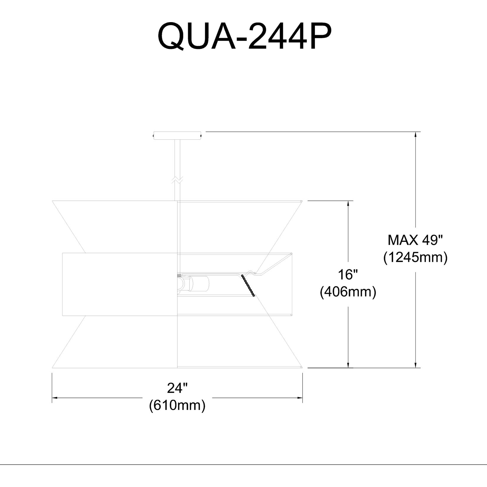 Questa 4 Light 24 inch White with Grey Pendant Ceiling Light