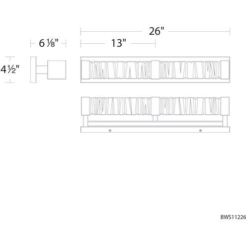 Guild LED 26 inch Chrome Bath Vanity & Wall Light in Polished Chrome, Beyond