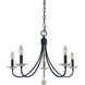 Ashley 5 Light 26 inch Matte Black Chandelier Ceiling Light