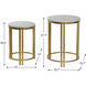 Marble Antique Gold and White End Table