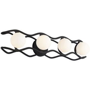 Black Betty 4 Light 28.5 inch Carbon and French Gold Bath/Vanity Wall Light