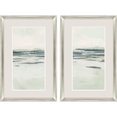 Waterside Collection Modern Brushed Antique Silver Framed Art
