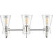 Camellia 3 Light 22 inch Polished Nickel Vanity Light Wall Light