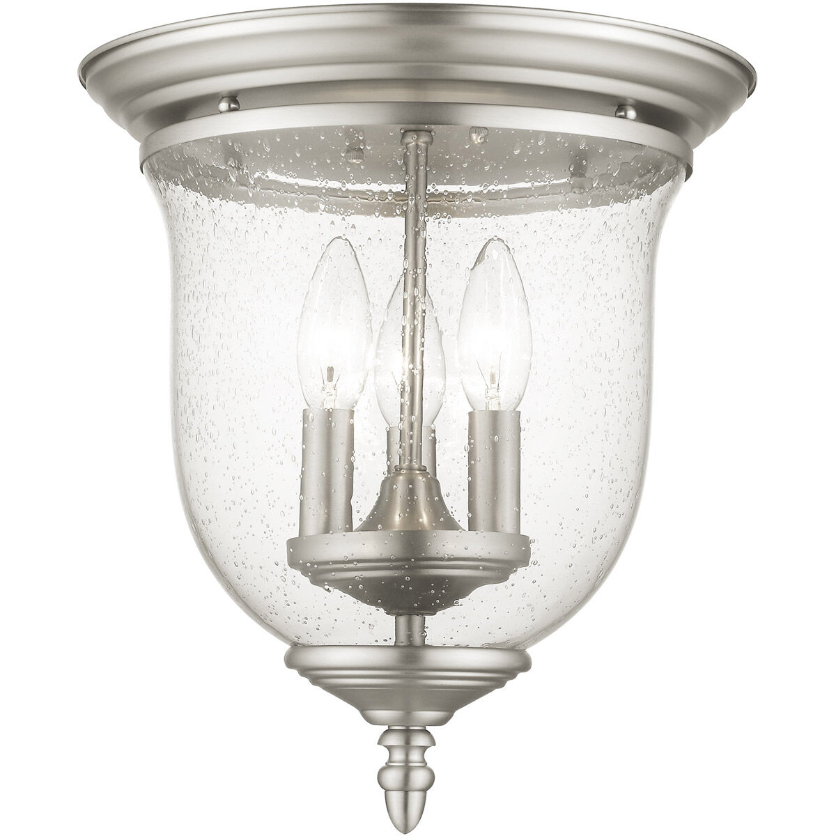 Legacy 3 Light 12 inch Brushed Nickel Flush Mount Ceiling Light