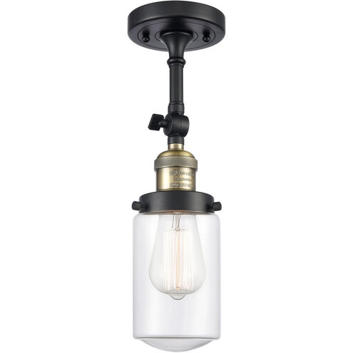 Franklin Restoration Dover 1 Light 5 inch Black Antique Brass Sconce Wall Light in Clear Glass, Franklin Restoration